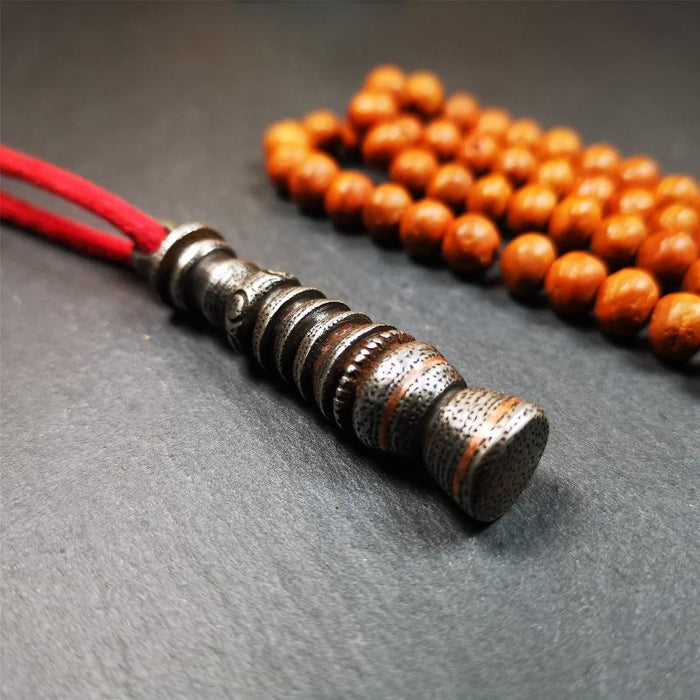 Stupa Amulet Pendant 2.1" - Tibetan Buddhist amulet, view 5