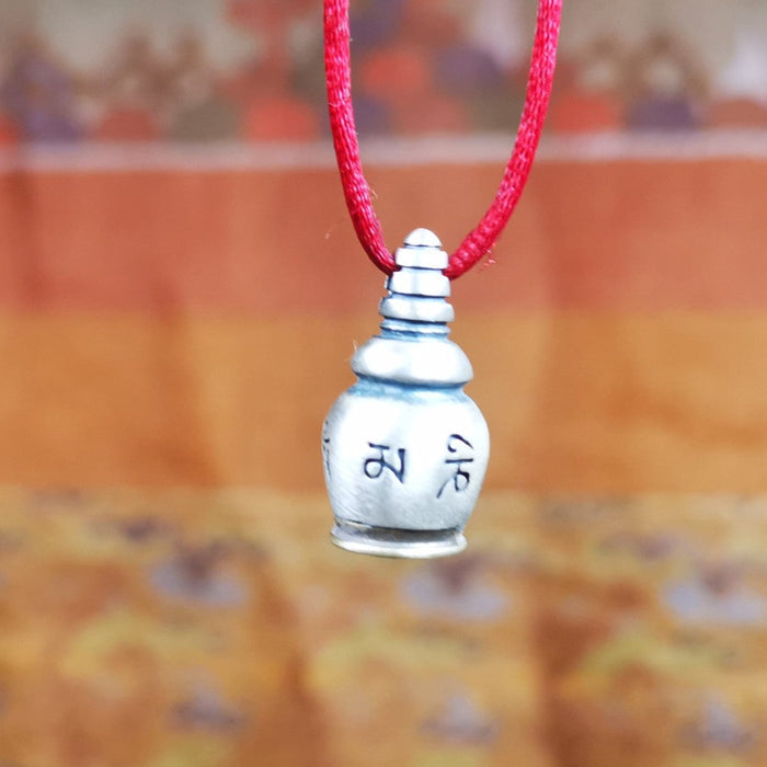 Stupa Gau Amulet 0.79" - Tibetan Buddhist amulet, detailed view