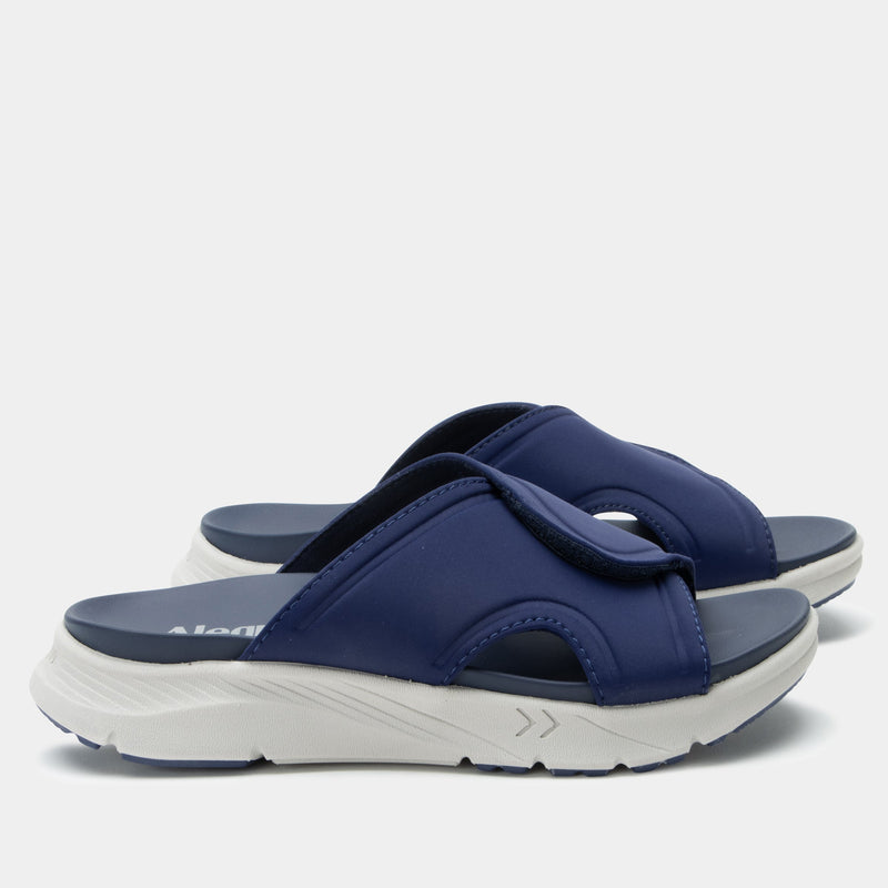 Sunie Navy Sandal | Alegria Shoes