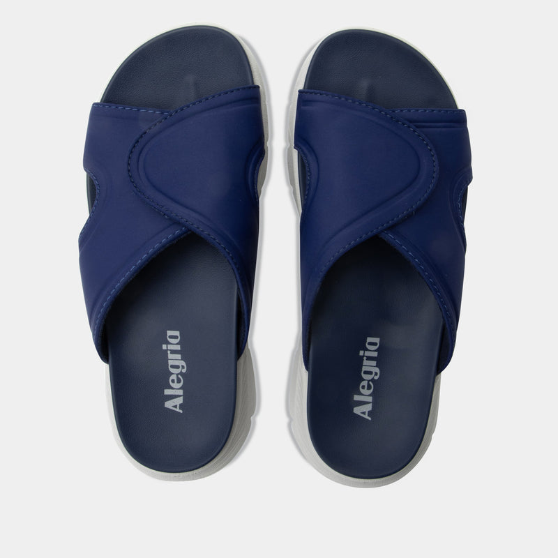 Sunie Navy Sandal | Alegria Shoes