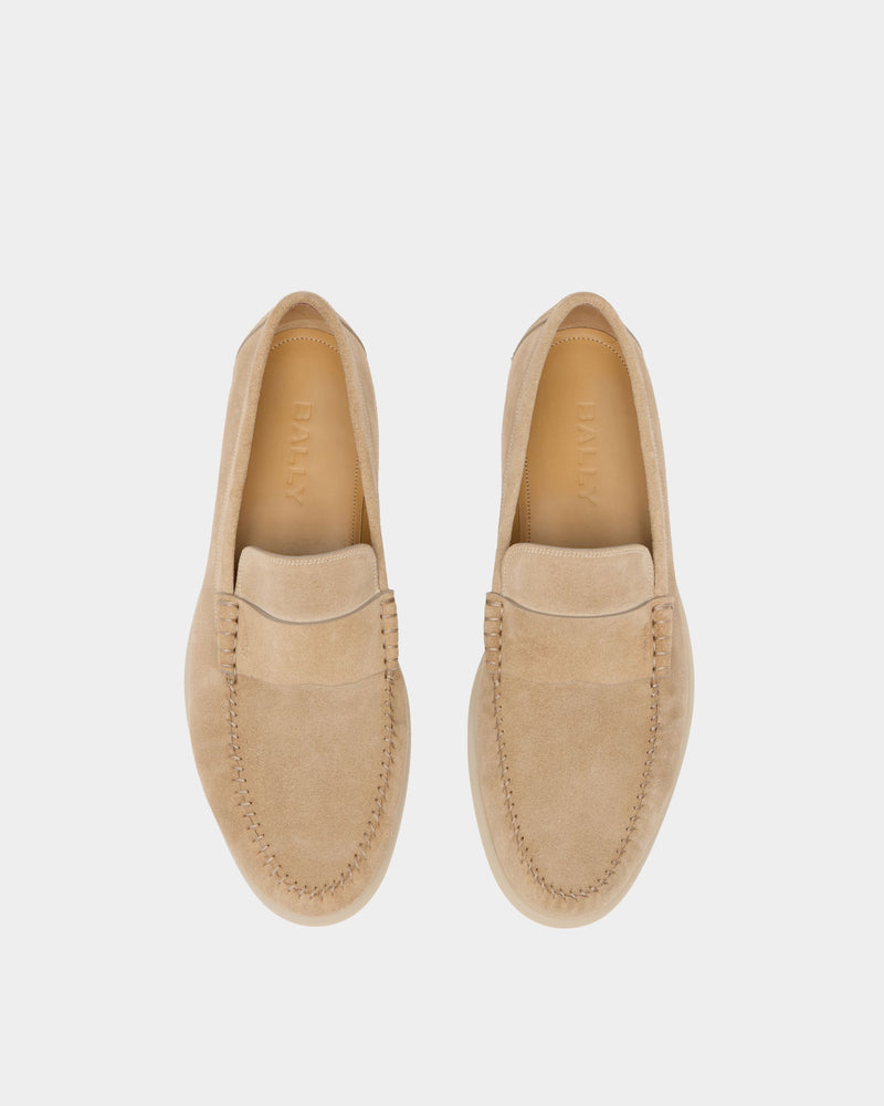Switz Moc Loafer in Light Beige Suede