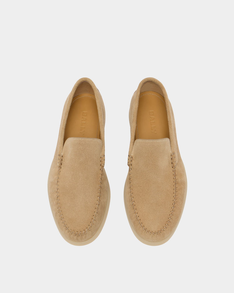 Switz Moc Loafer in Light Beige Suede