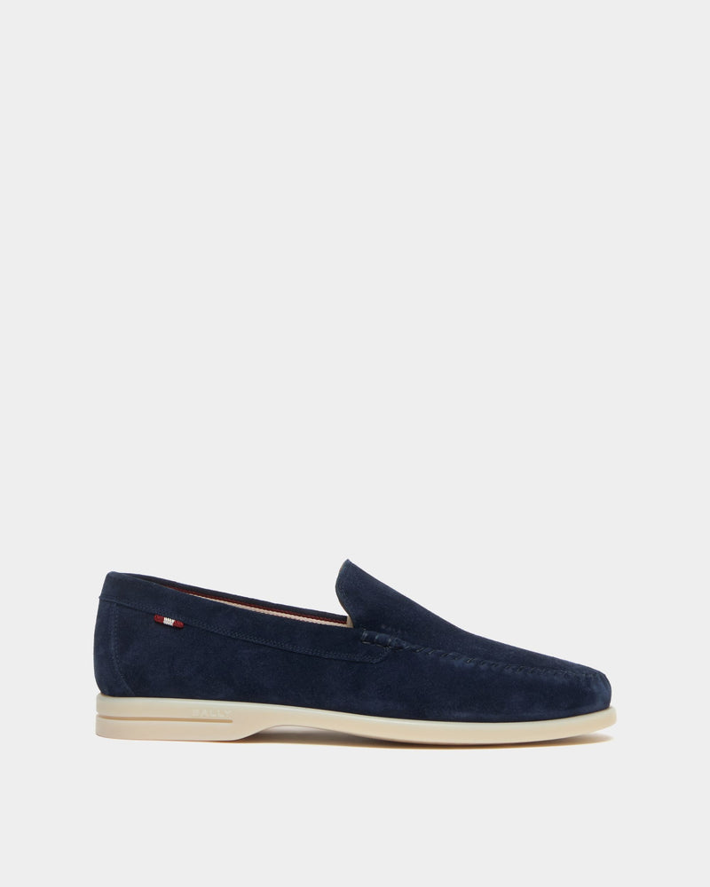Switz Moc Loafer in Navy Blue Suede