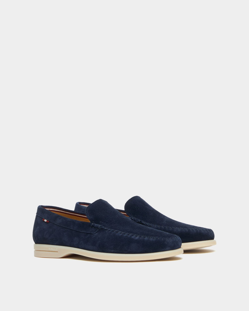 Switz Moc Loafer in Navy Blue Suede