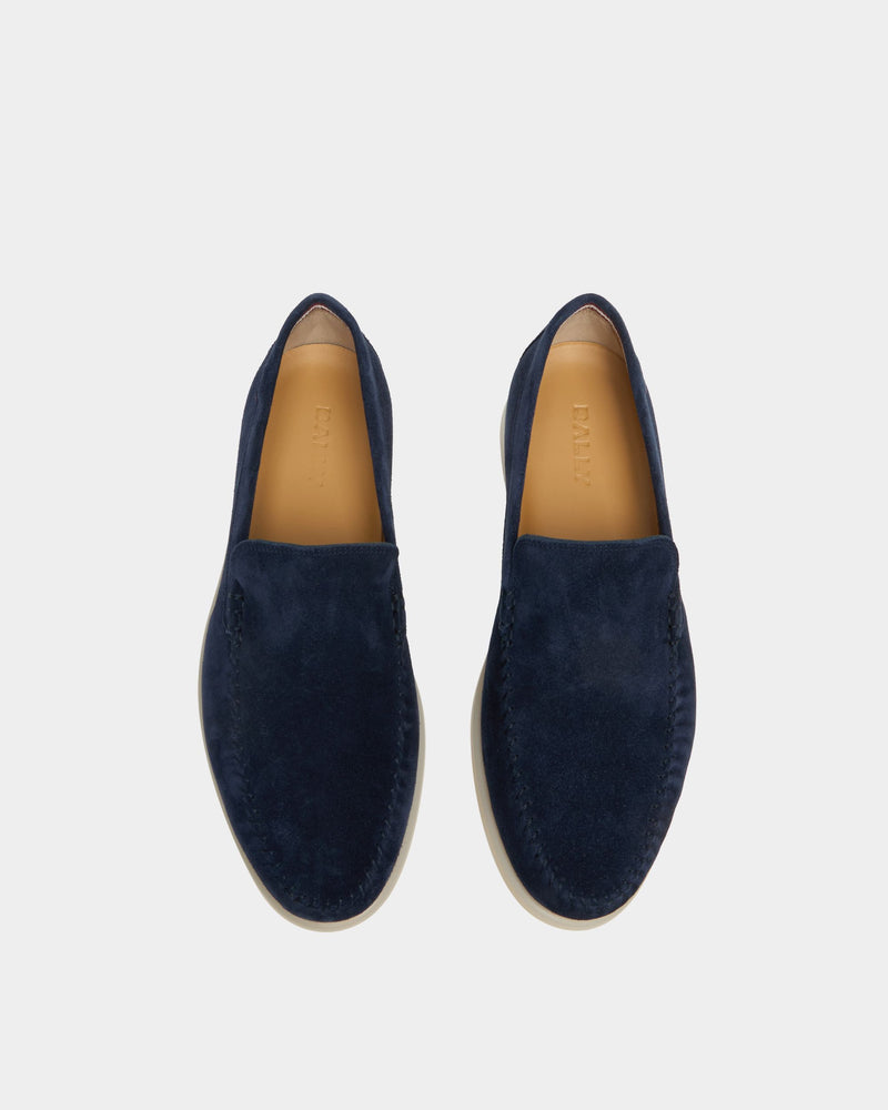 Switz Moc Loafer in Navy Blue Suede