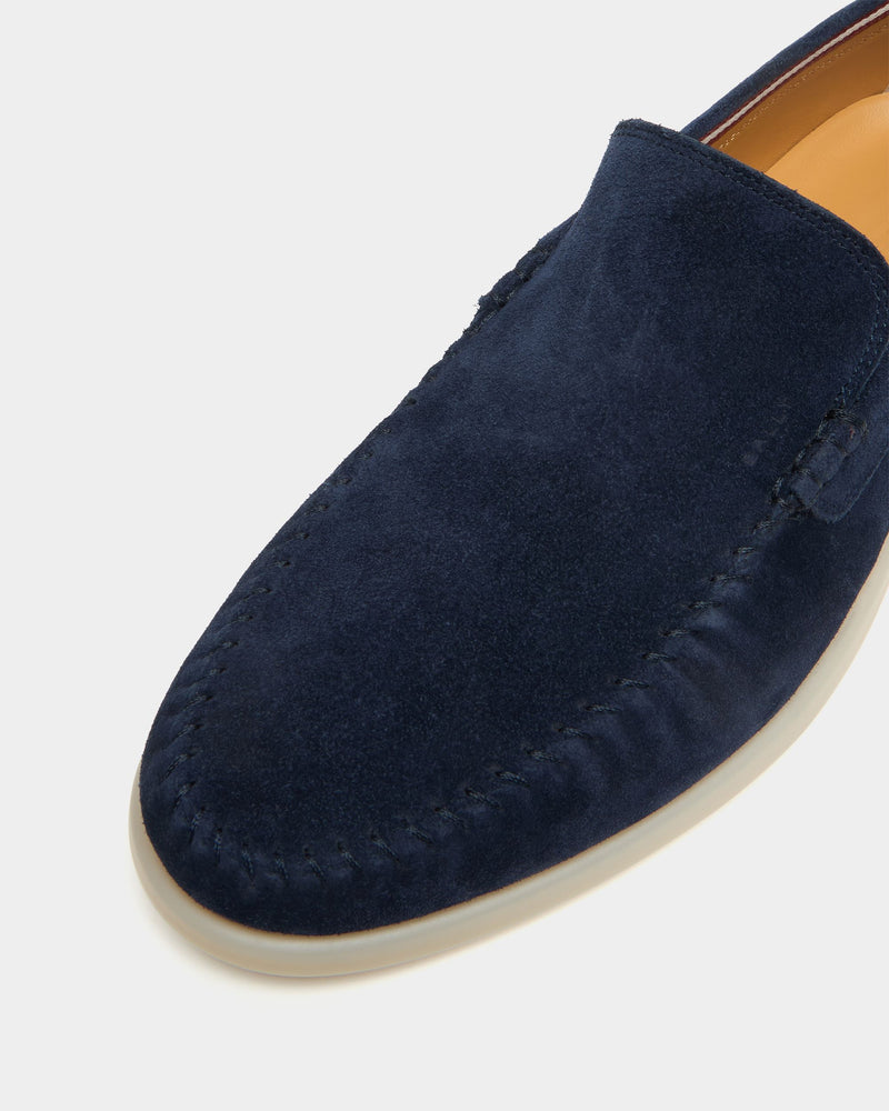 Switz Moc Loafer in Navy Blue Suede