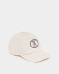 Tennis Collection Baseball Hat in Ivory Cotton with Embroidery