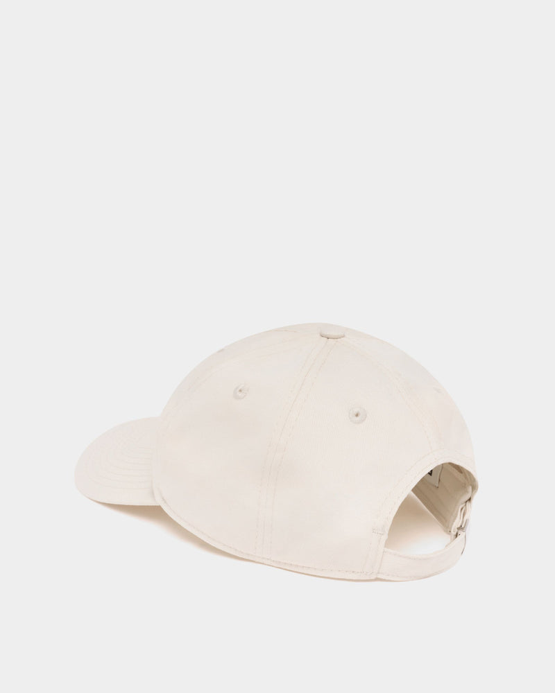 Tennis Collection Baseball Hat in Ivory Cotton with Embroidery