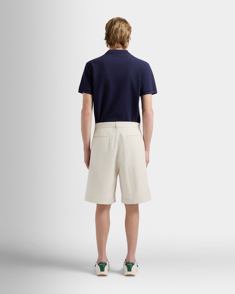 Tennis Collection Shorts in Ivory Cotton