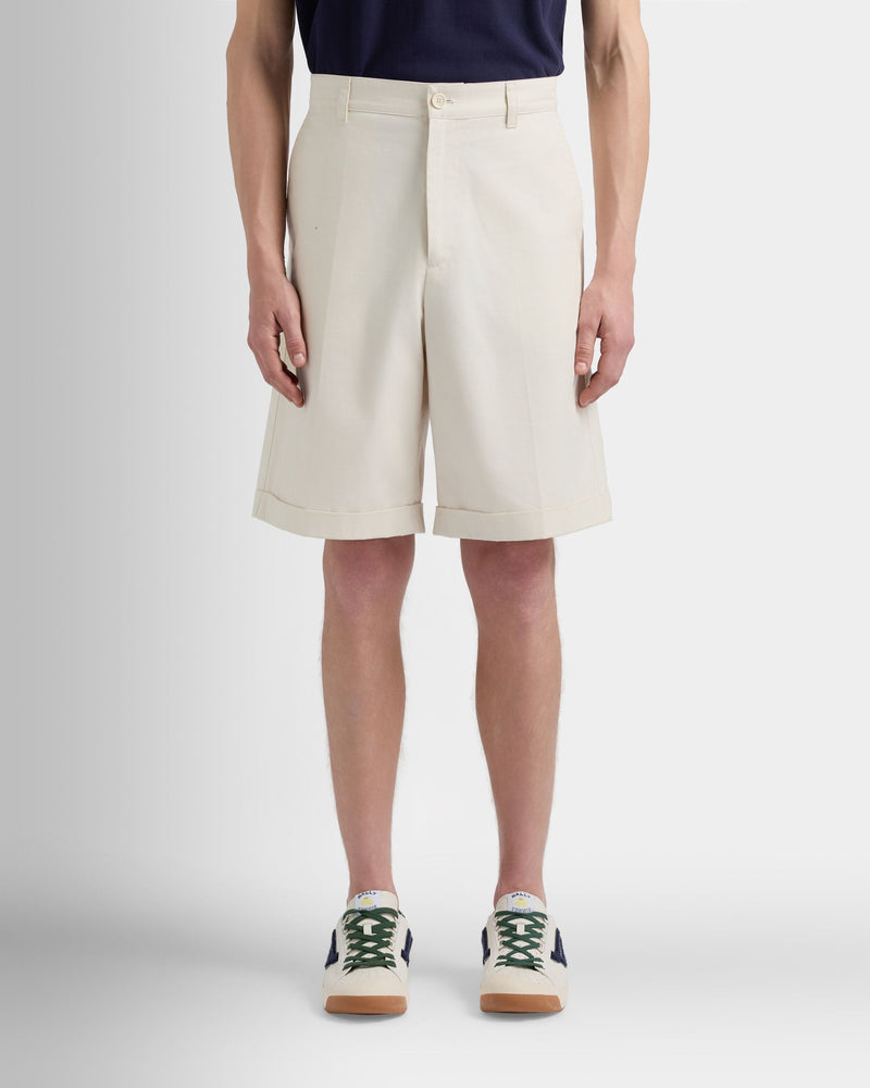 Tennis Collection Shorts in Ivory Cotton