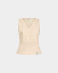 Tennis Collection Sleeveless Top in Ivory Cotton