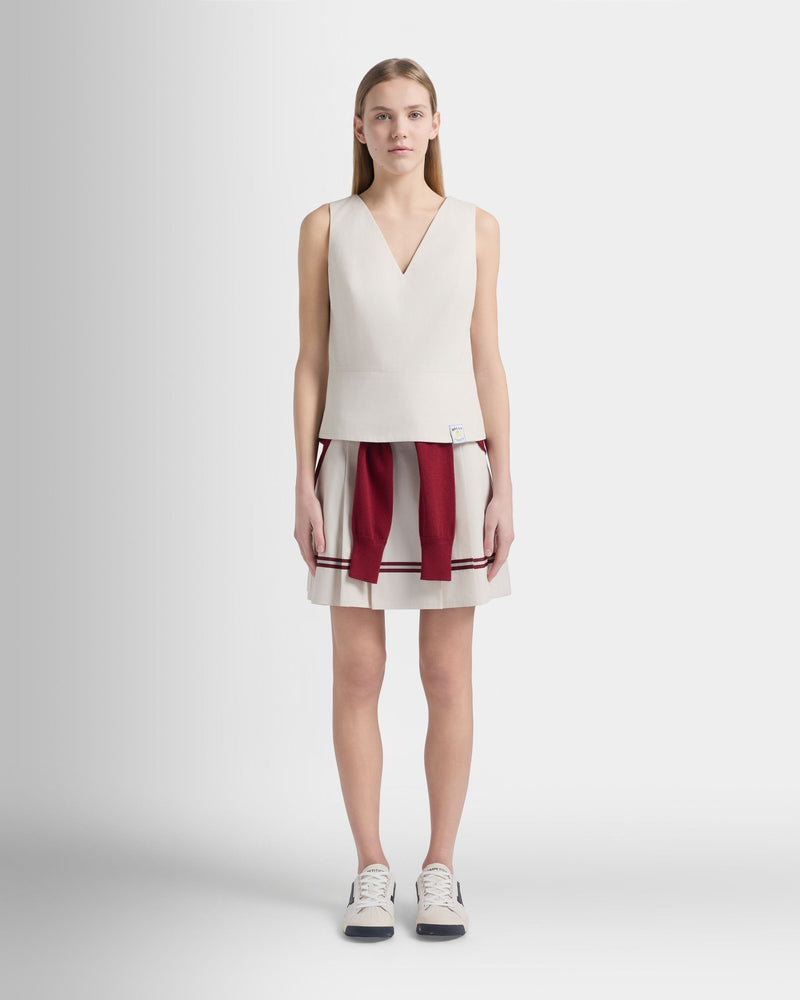 Tennis Collection Sleeveless Top in Ivory Cotton