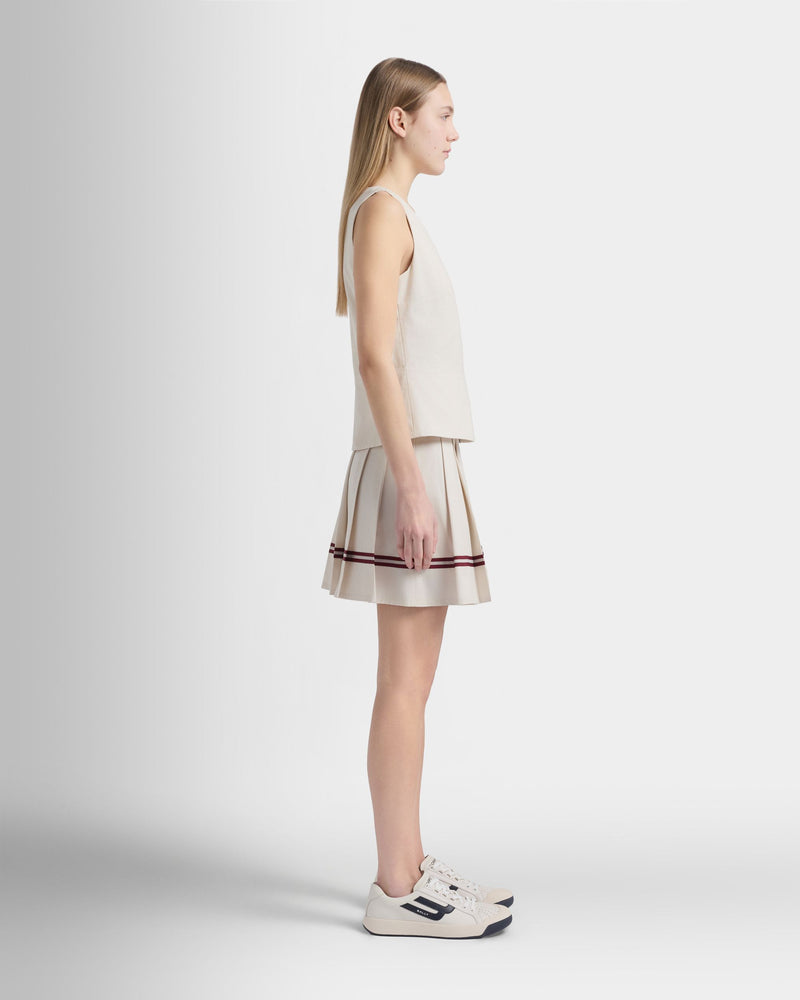 Tennis Collection Sleeveless Top in Ivory Cotton