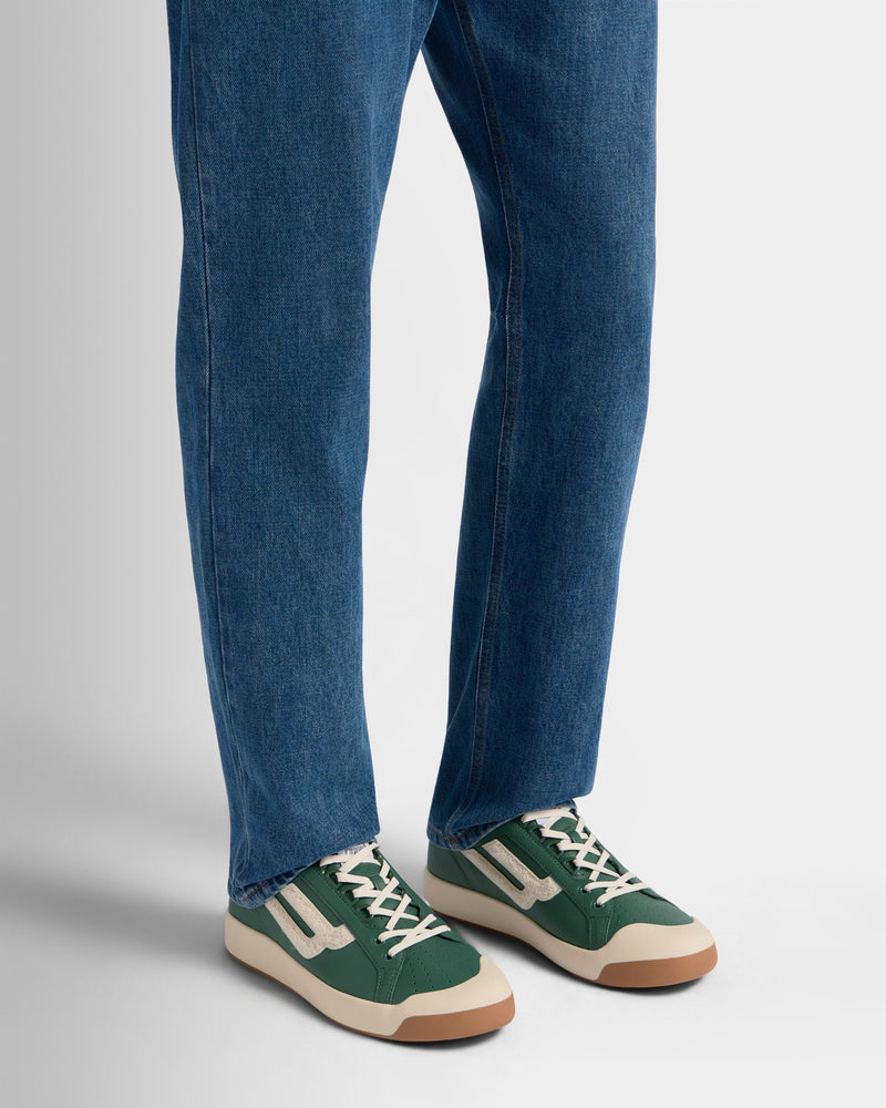 Tennis Collection Sneaker in Green and White Leather
