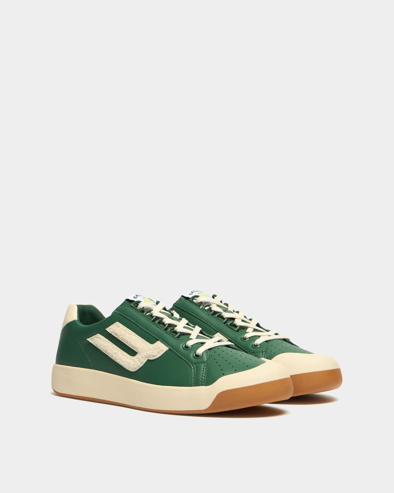 Tennis Collection Sneaker in Green and White Leather