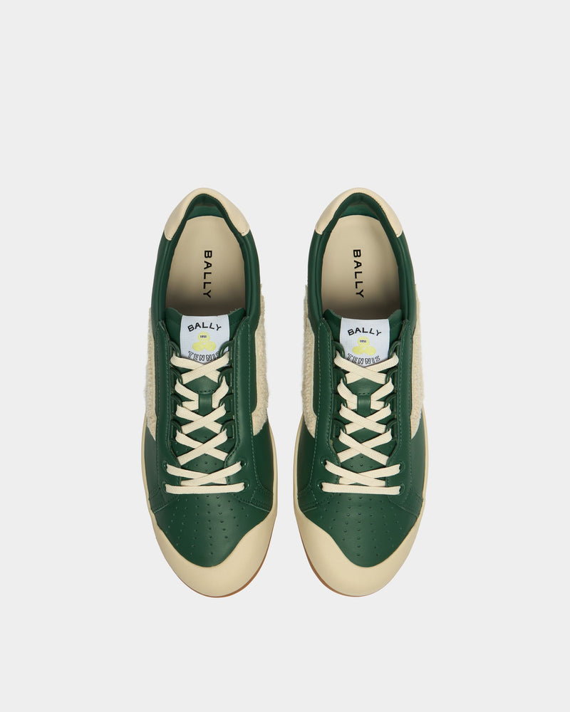 Tennis Collection Sneaker in Green and White Leather