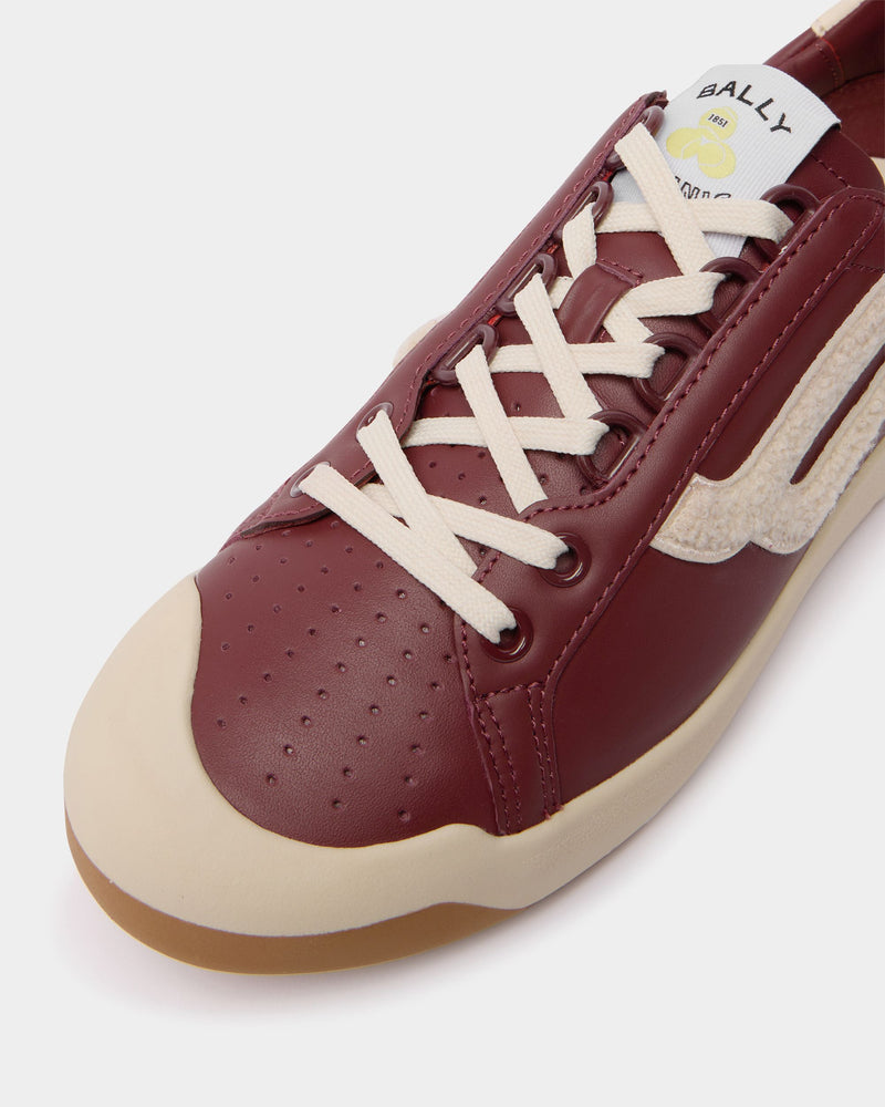 Tennis Collection Sneaker in Heritage Red and Ivory Leather