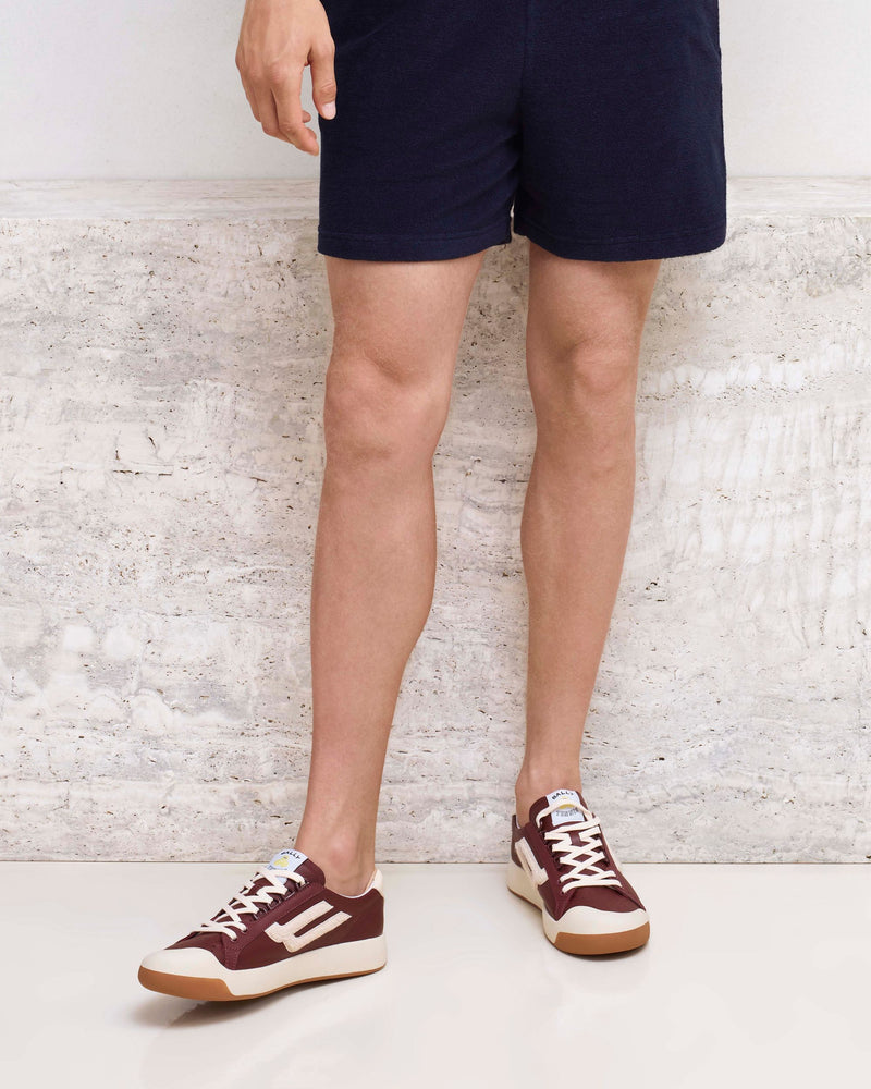 Tennis Collection Sneaker in Heritage Red and Ivory Leather