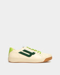 Tennis Collection Sneaker in Ivory and Green Leather