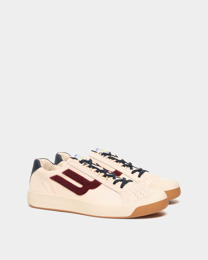 Tennis Collection Sneaker in White and Red Leather