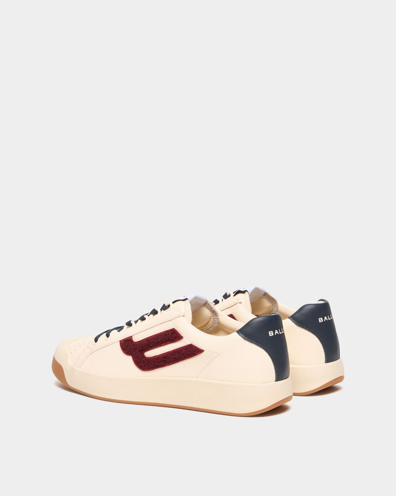 Tennis Collection Sneaker in White and Red Leather