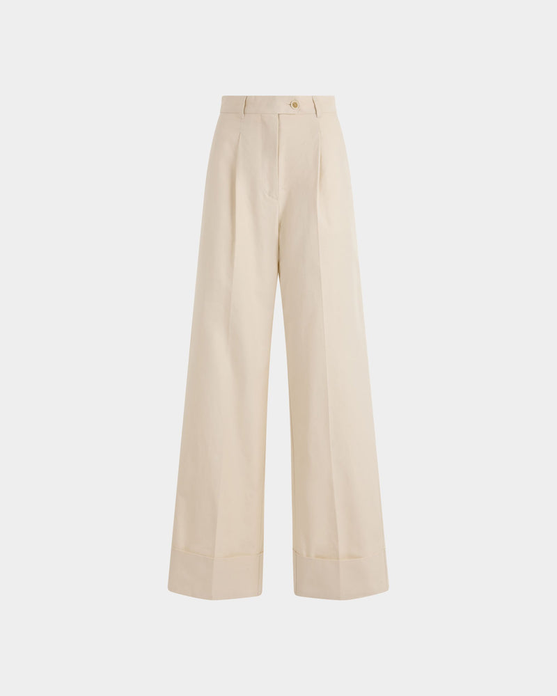 Tennis Collection Trousers in Ivory Cotton