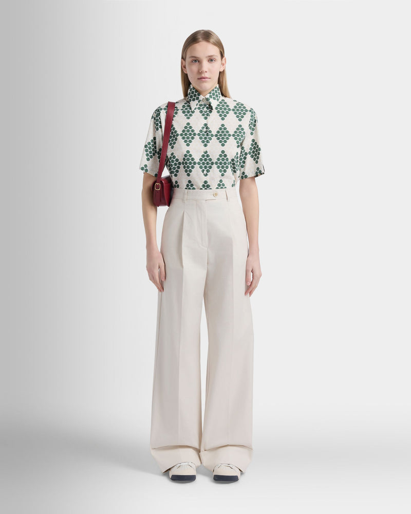 Tennis Collection Trousers in Ivory Cotton