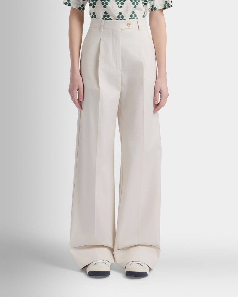 Tennis Collection Trousers in Ivory Cotton