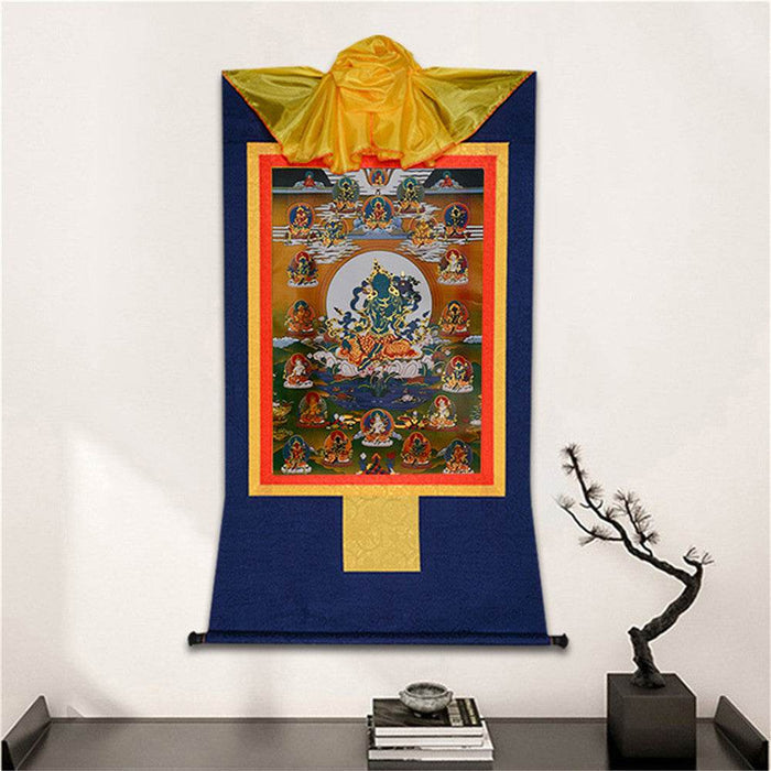 The 21 Taras - Tibetan thangka painting, detailed view