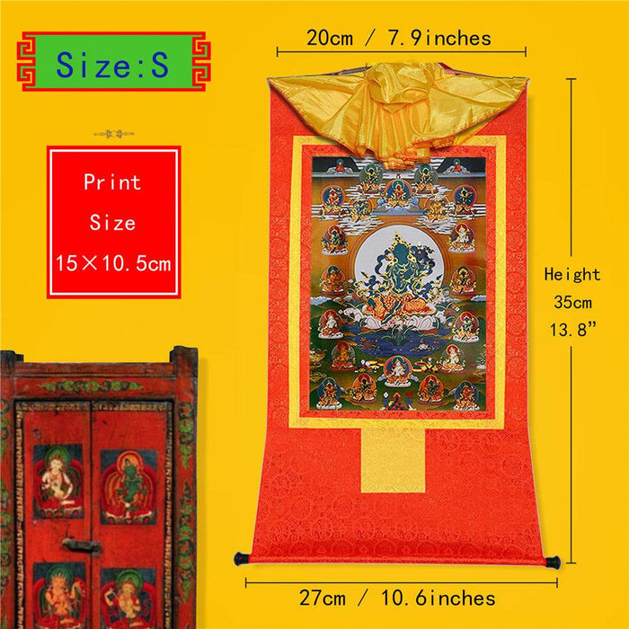 The 21 Taras - Tibetan thangka painting, view 6