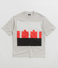 The Trilogy Tapes Block T-Shirt in Grey and Red / White