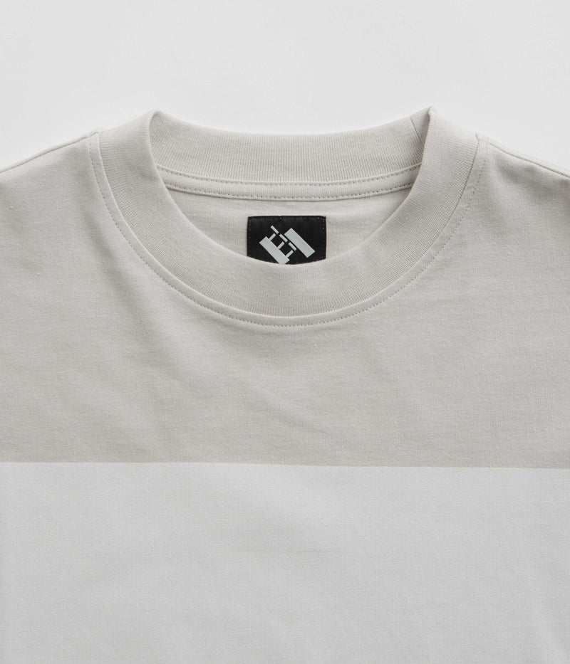 The Trilogy Tapes Block T-Shirt in Grey and Red / White