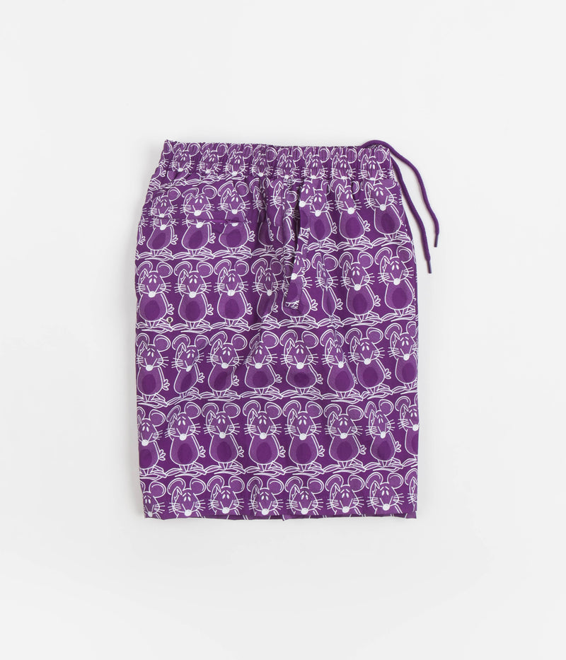 The Trilogy Tapes Mouse Swim Shorts in Purple and White