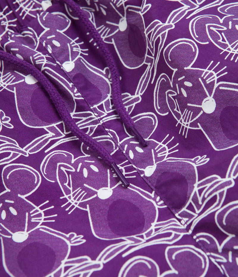 The Trilogy Tapes Mouse Swim Shorts in Purple and White