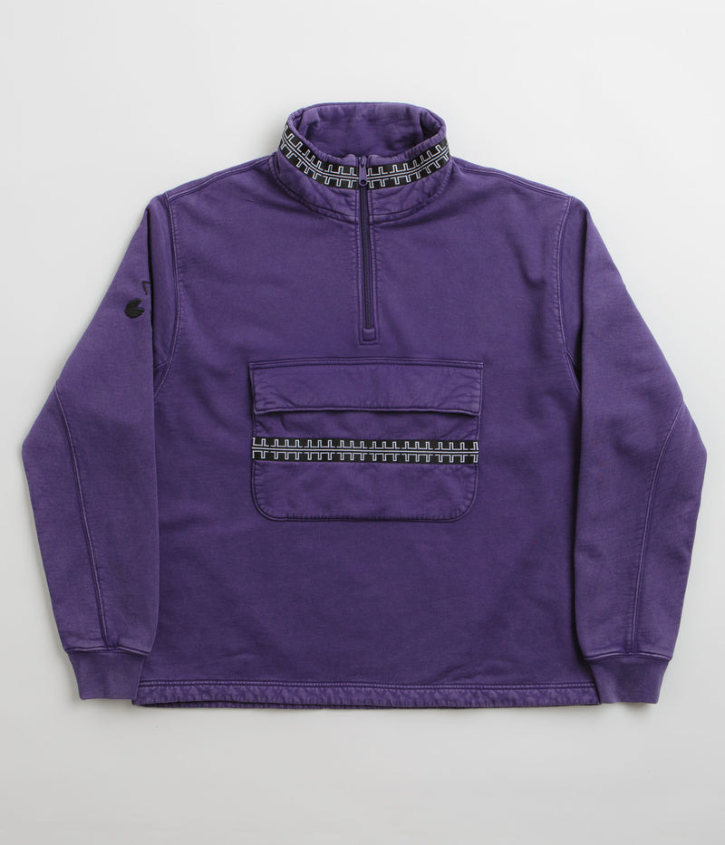 The Trilogy Tapes Pulse Tape Funnel Neck Sweatshirt in Purple