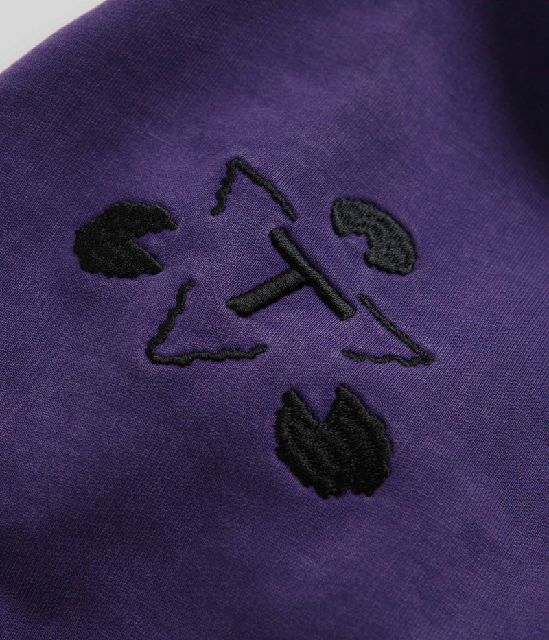 The Trilogy Tapes Pulse Tape Funnel Neck Sweatshirt in Purple