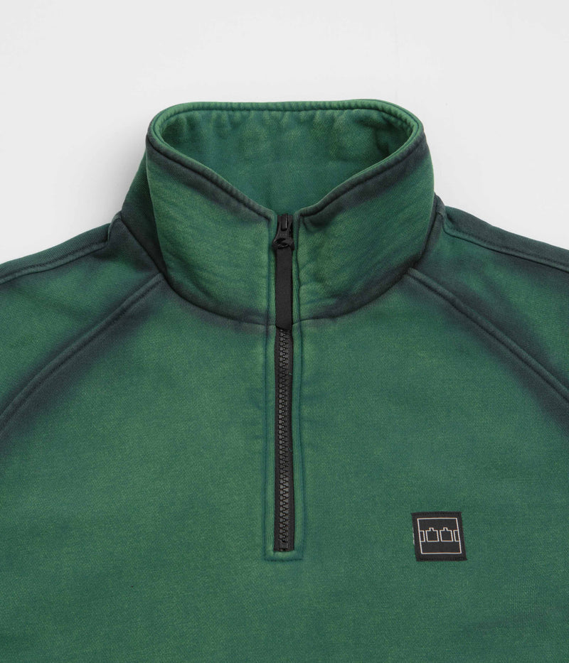 The Trilogy Tapes Spray Funnel Neck Jacket in Sea Moss Green and Back