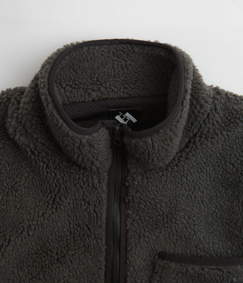 The Trilogy Tapes Zip Fleece in Charcoal and Black