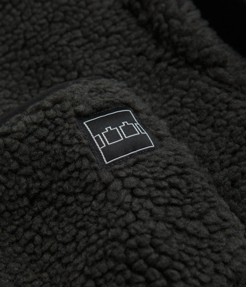 The Trilogy Tapes Zip Fleece in Charcoal and Black