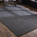 Theo Handwoven Wool Rug - Charcoal - DUSK