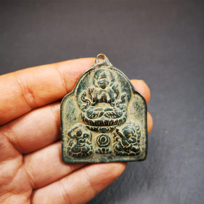 Three Great Bodhisattvas,Chenrezig,Manjushri,Vajrapani 2.12" - Tibetan Buddhist vajra, view 7