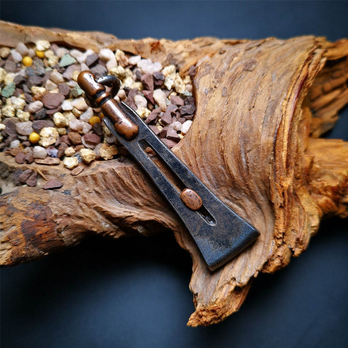 Tibetan Kitchen Tweezers Tool - Tibetan Buddhist art, front view
