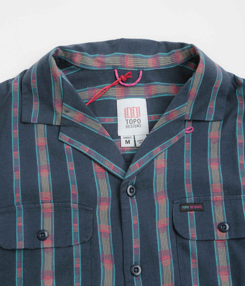 Topo Designs Daytripper Short Sleeve Shirt in Sunset Stripe Midnight