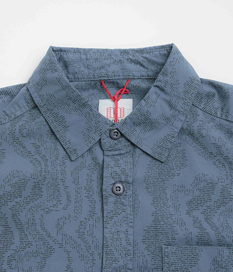 Topo Designs Dirt Desert Short Sleeve Shirt in Stone Blue River Bed