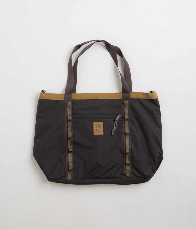 Topo Designs Mountain Utility Tote Bag in Black and Neutral