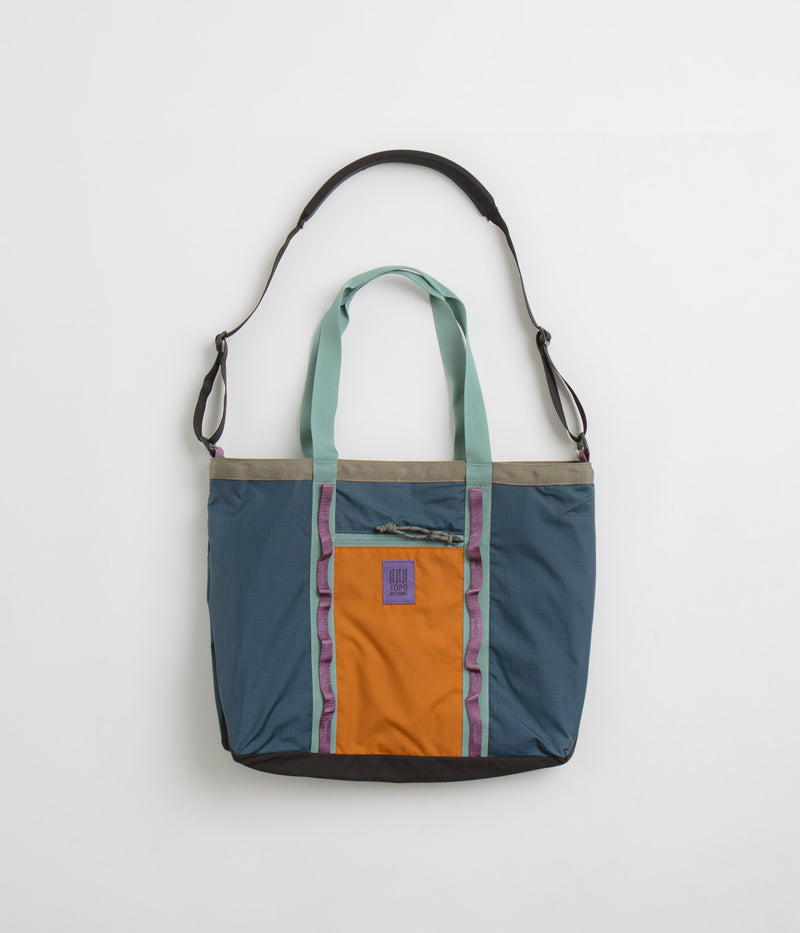 Topo Designs Mountain Utility Tote in Pond Blue and Spice