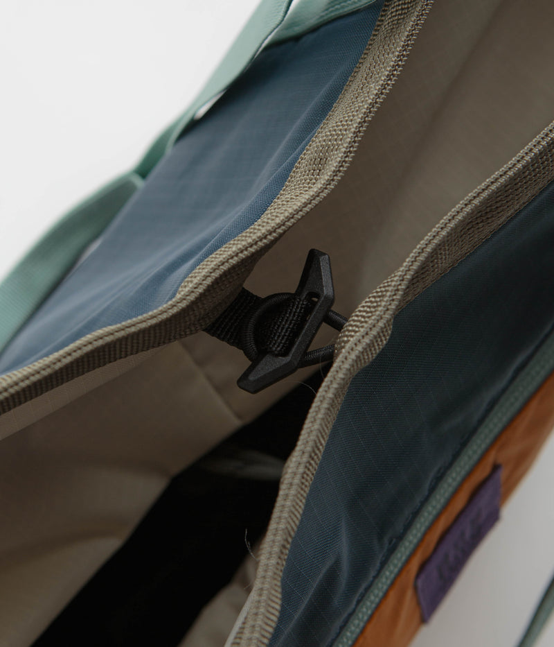 Topo Designs Mountain Utility Tote in Pond Blue and Spice