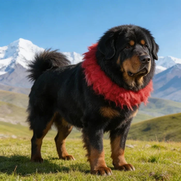 Traditional Kekhor Collar of Tibetan Mastiff - Tibetan Buddhist art, front view