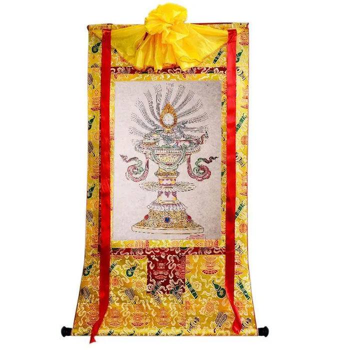 Treasure Vase Woodblock Thangka Art - Tibetan thangka painting, view 8
