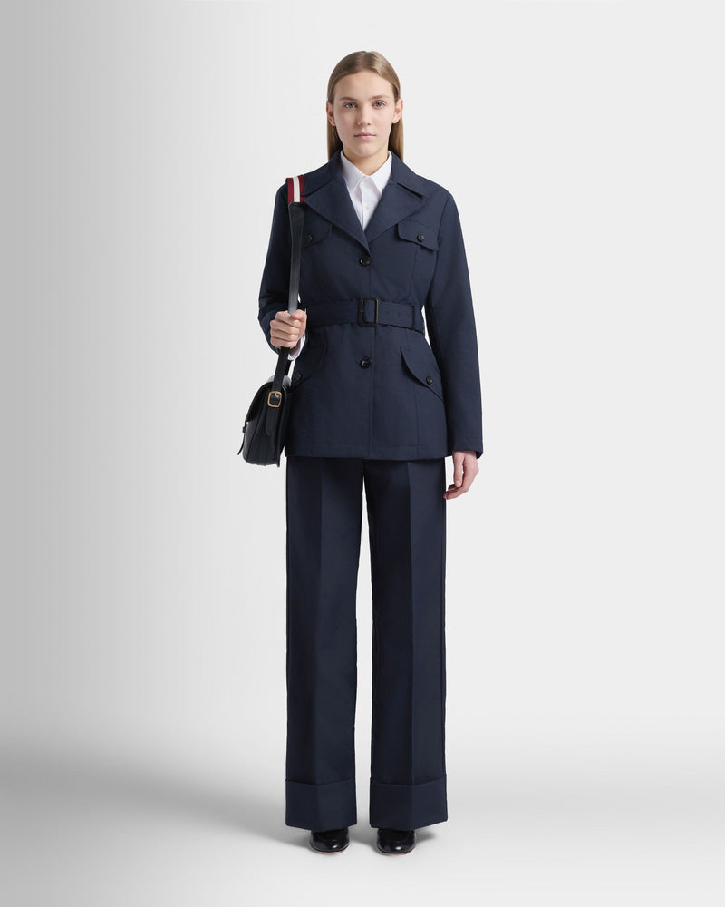 Trousers in Navy Blue Nylon